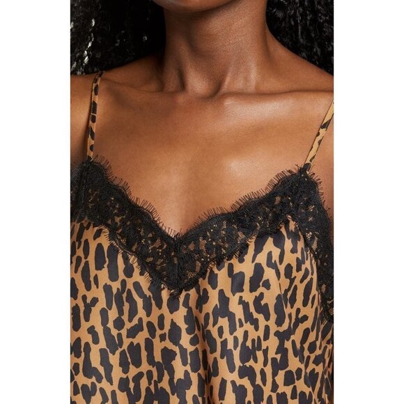 BP. Animal Print Lace Trim Satin Camisole Tank Top - Picture 2 of 5